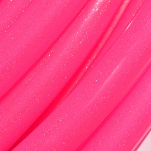 Close up of Starberry Glitter Pink polypro tubing for hula hoops.
