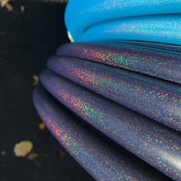 Black Galactic Glitter Polypro Hoop Tubing