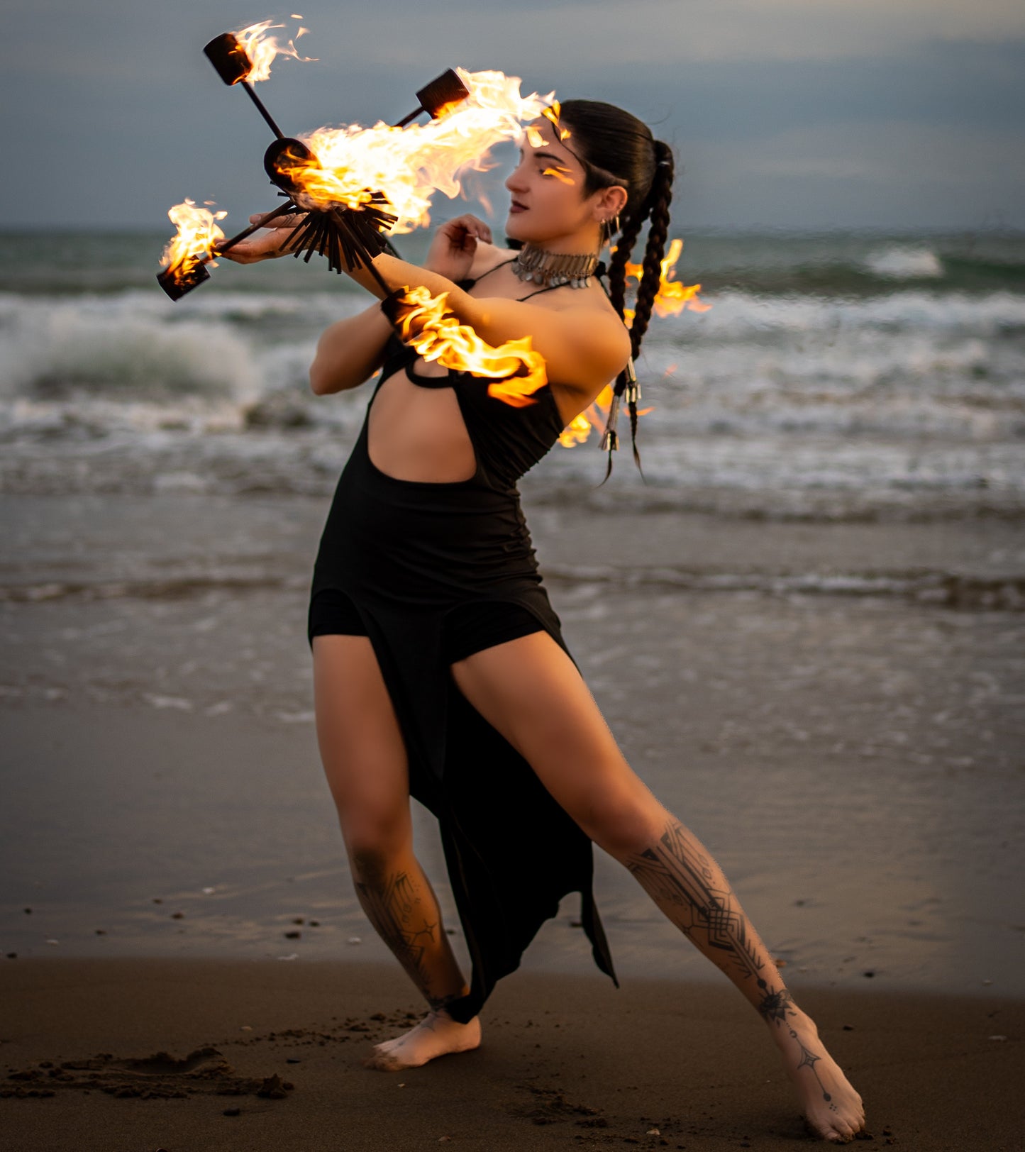 10 Headed Collapsible Dragon Staff