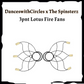 3 Point Lotus Fire Fans