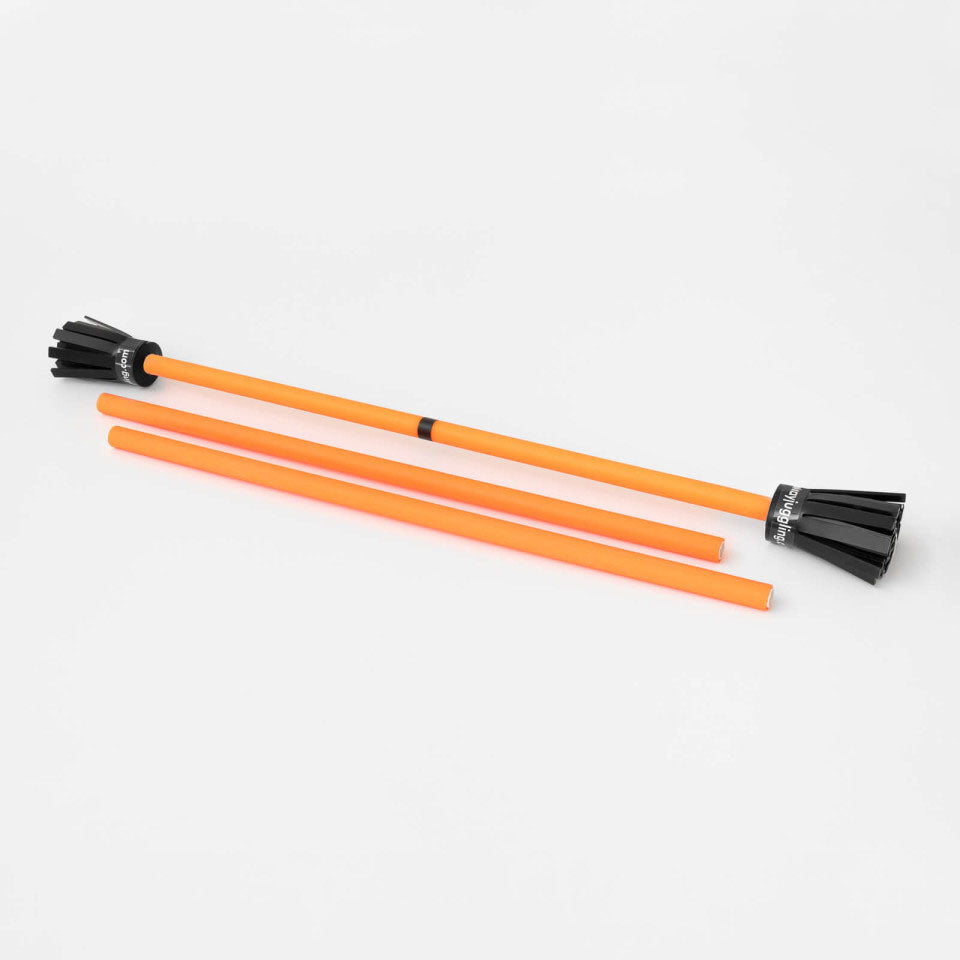 UV orange PLAY Tulip silicone flowerstick kit with two control sticks and black flowers