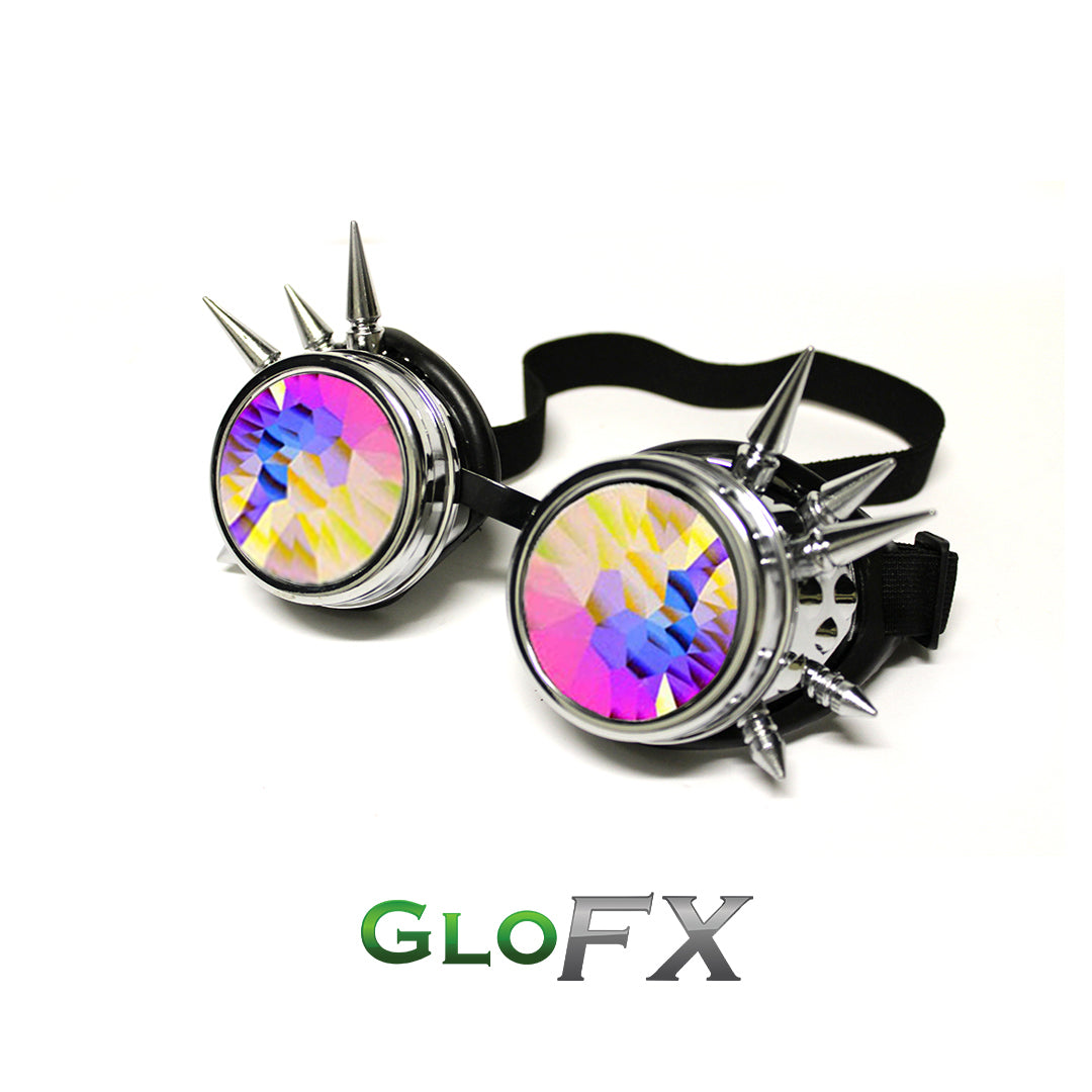 Chrome Spike Kaleidoscope Goggles